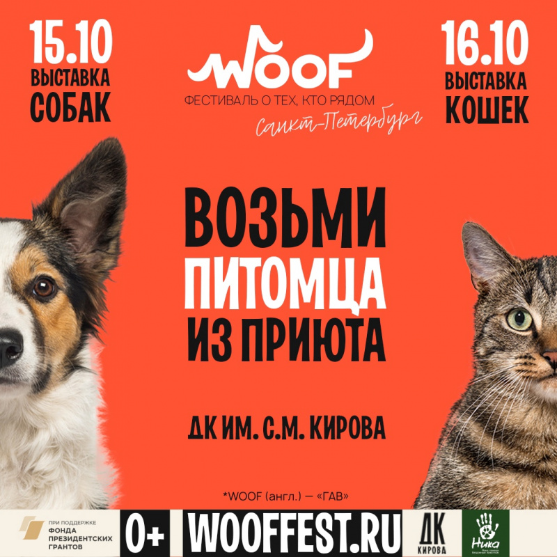 15 и 16 октября в ДК им. Кирова будет проходить фестиваль WOOF